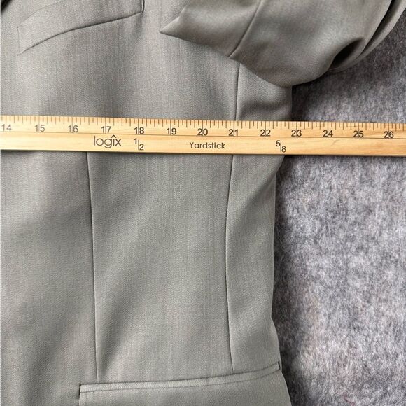 Jones New York Blazer Jacket Men Gray 100% Pure Wool Long Sleeve Single Breasted - Picture 4 of 10